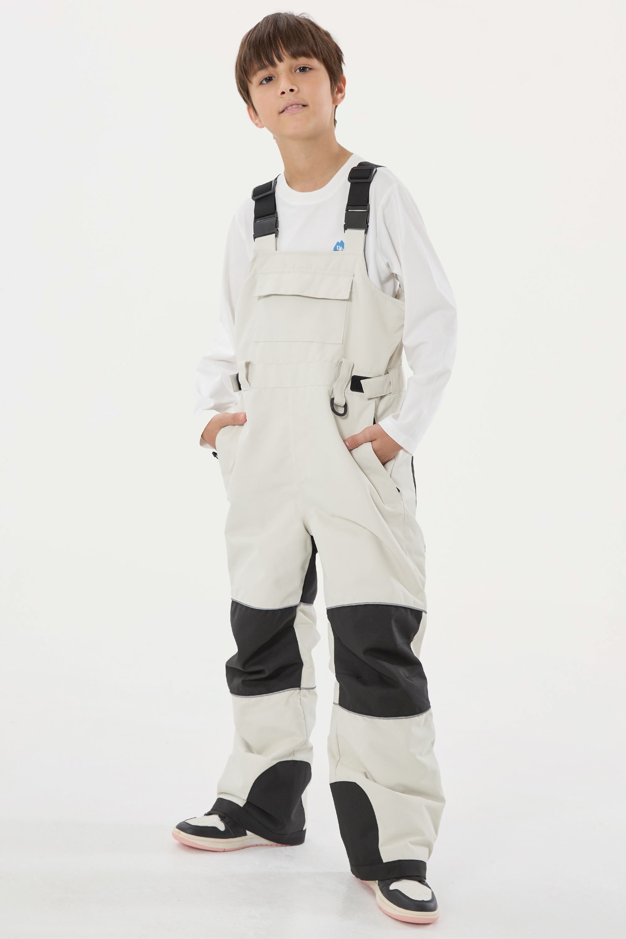Off White Reflective Workwear Ski Bibs Durable Snow Bibs Main image