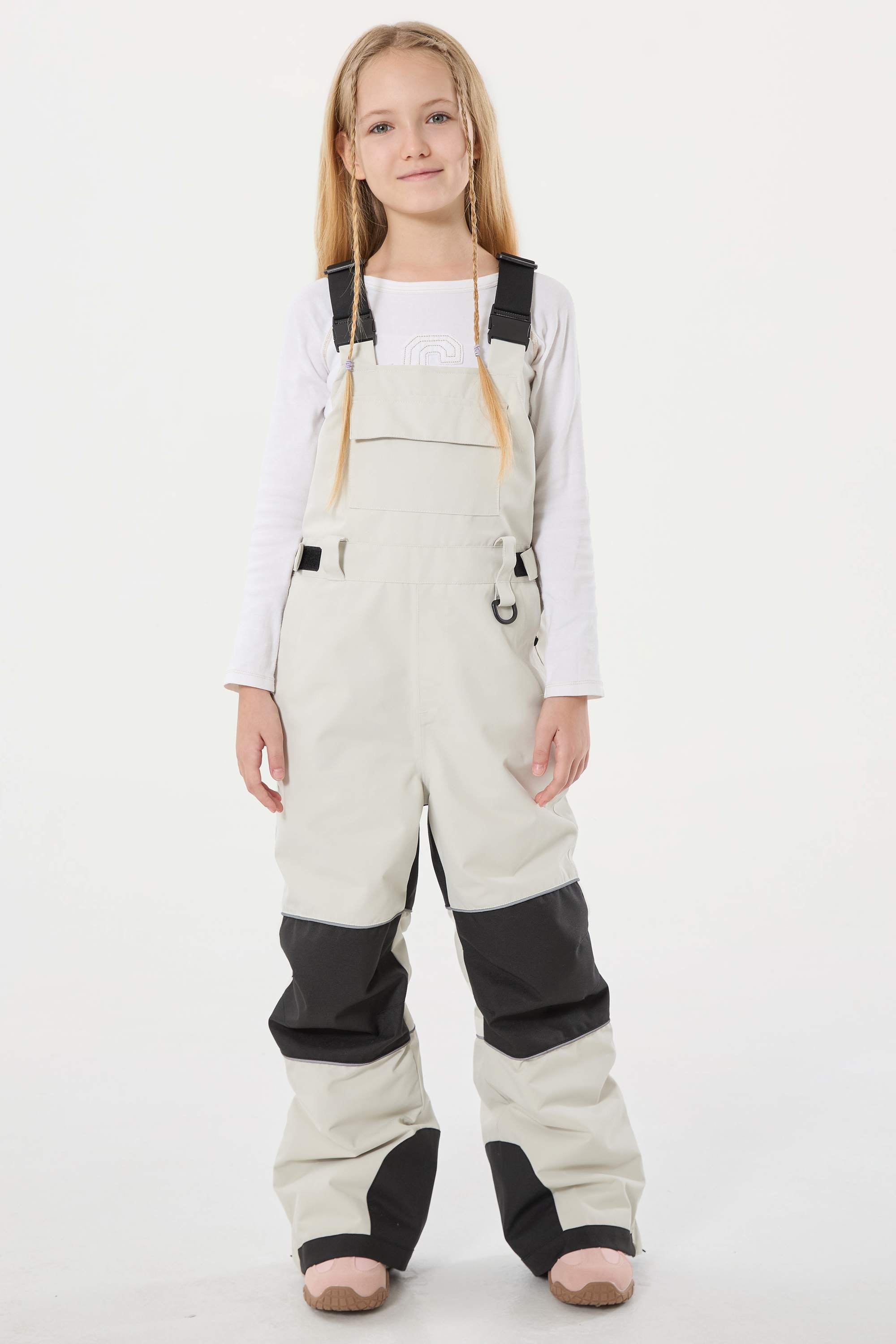 Off White Reflective Workwear Ski Bibs Durable Snow Bibs Main image