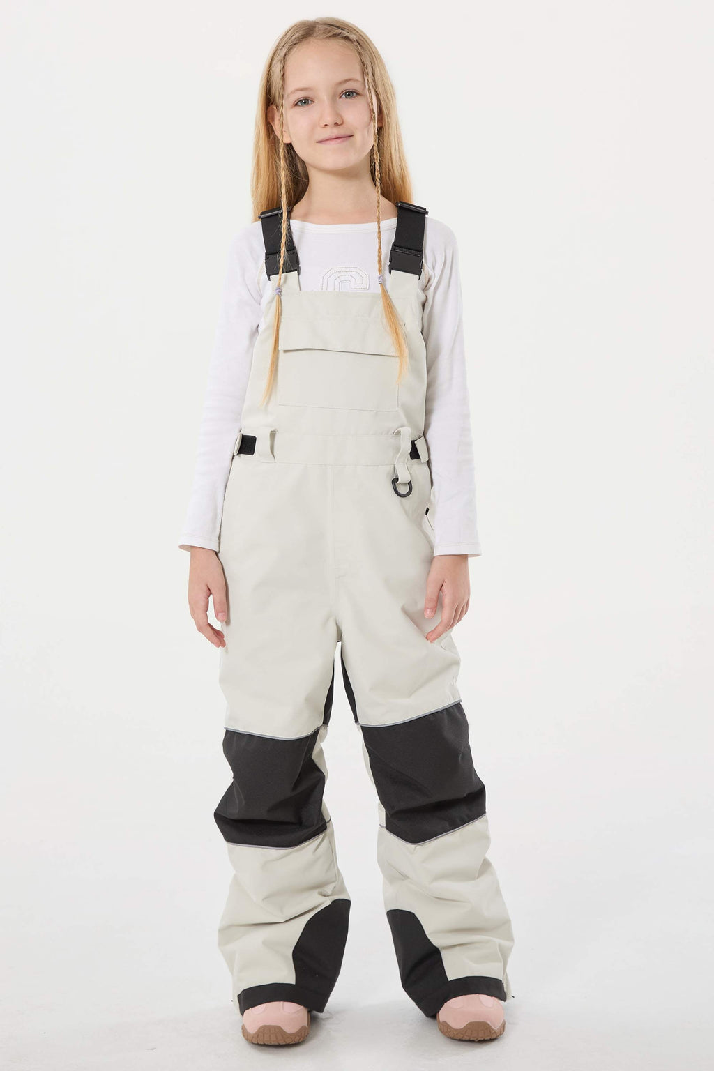 Khaki Reflective Workwear Ski Bibs Durable Snow Bibs