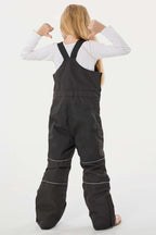 Girls’ Black Reflective Durable Workwear Snow Bibs