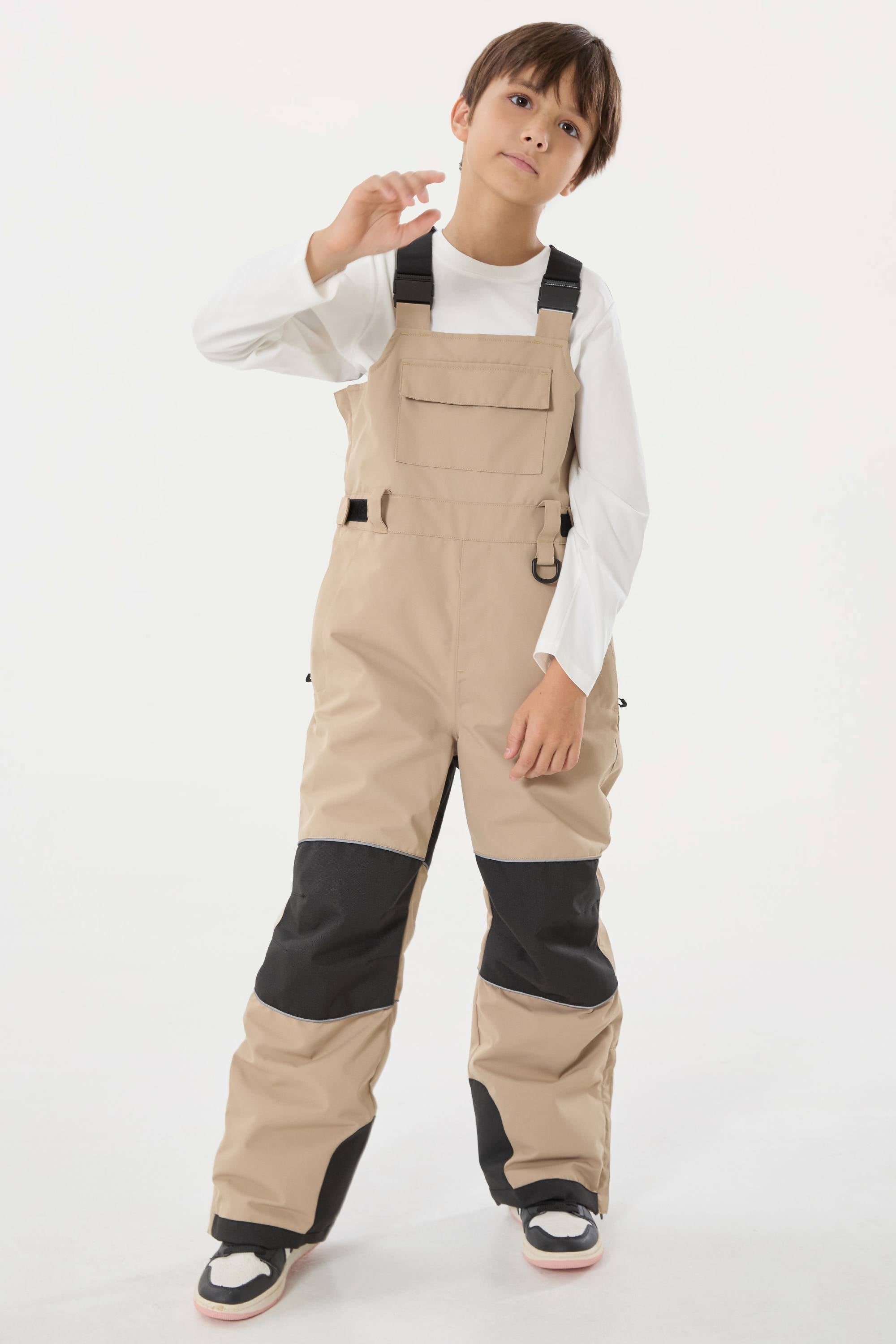 Khaki Reflective Workwear Ski Bibs Durable Snow Bibs Main image