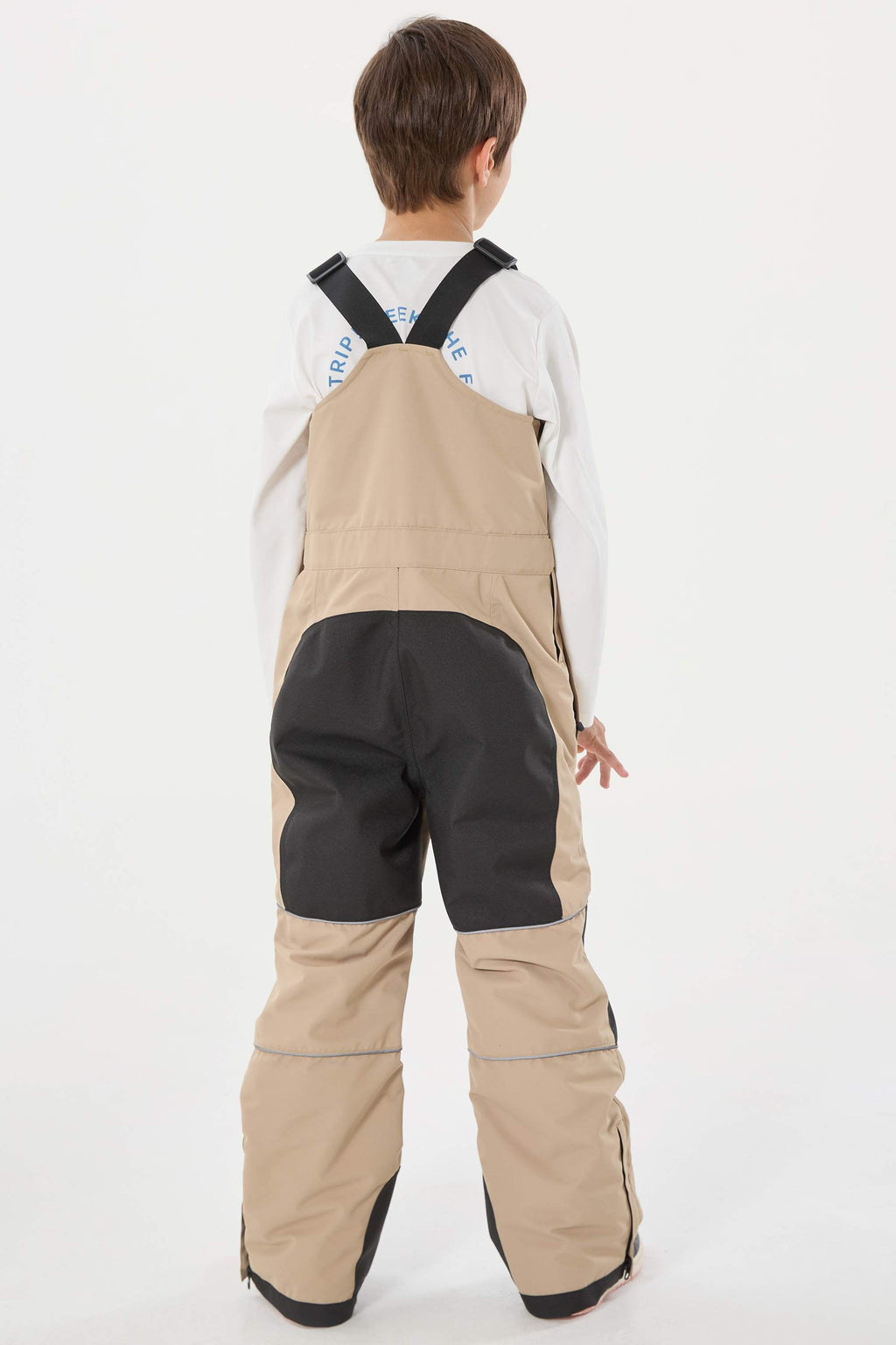 Off White Reflective Workwear Ski Bibs Durable Snow Bibs