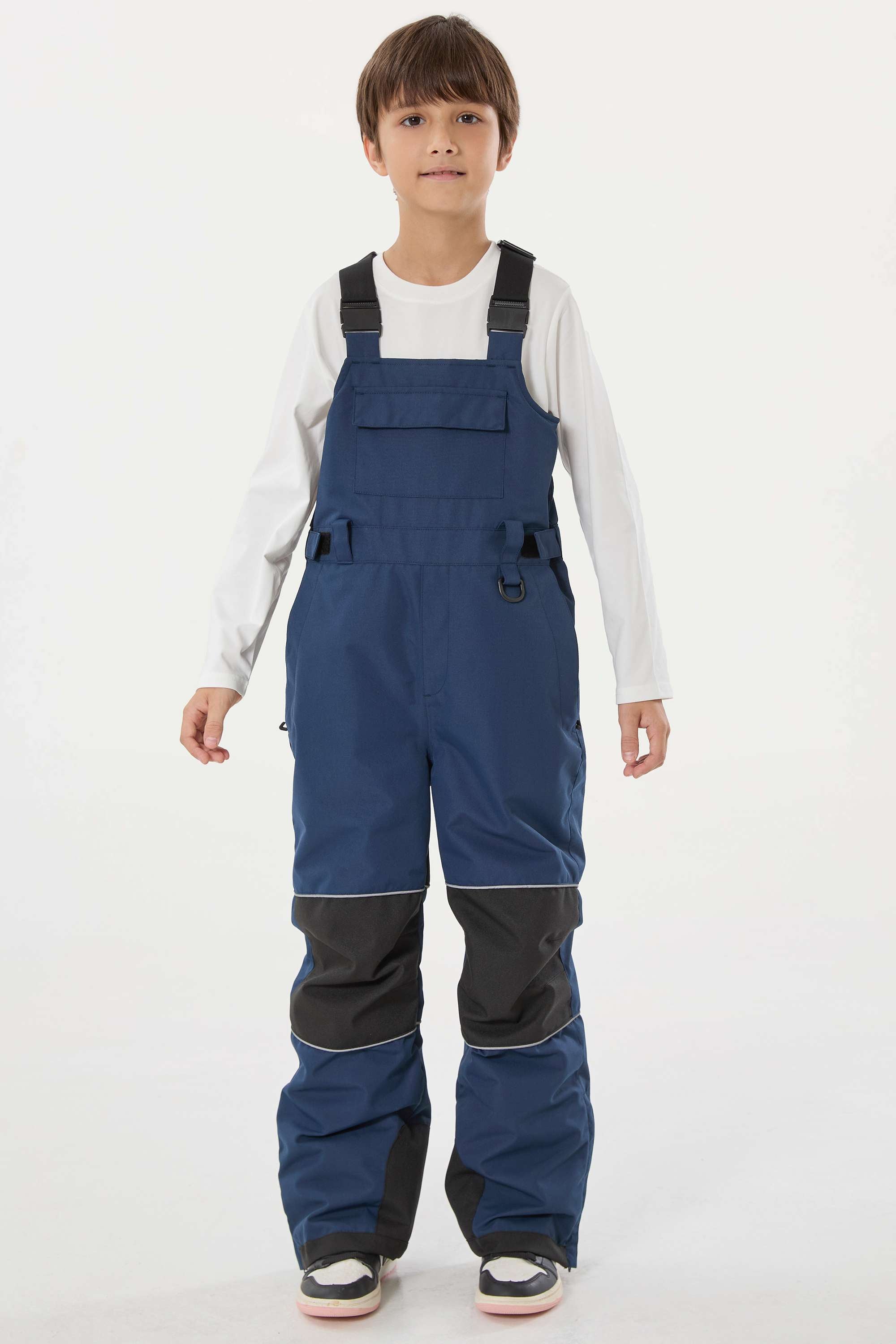 Navy Blue Reflective Workwear Ski Bibs Durable Snow Bibs Main image
