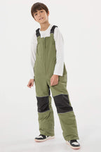 Off White Reflective Waterproof Ski Bibs Durable Snow Bibs