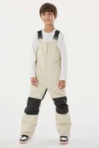 Off White Reflective Waterproof Ski Bibs Durable Snow Bibs