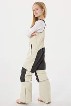 Navy Blue Reflective Waterproof Ski Bibs Durable Snow Bibs