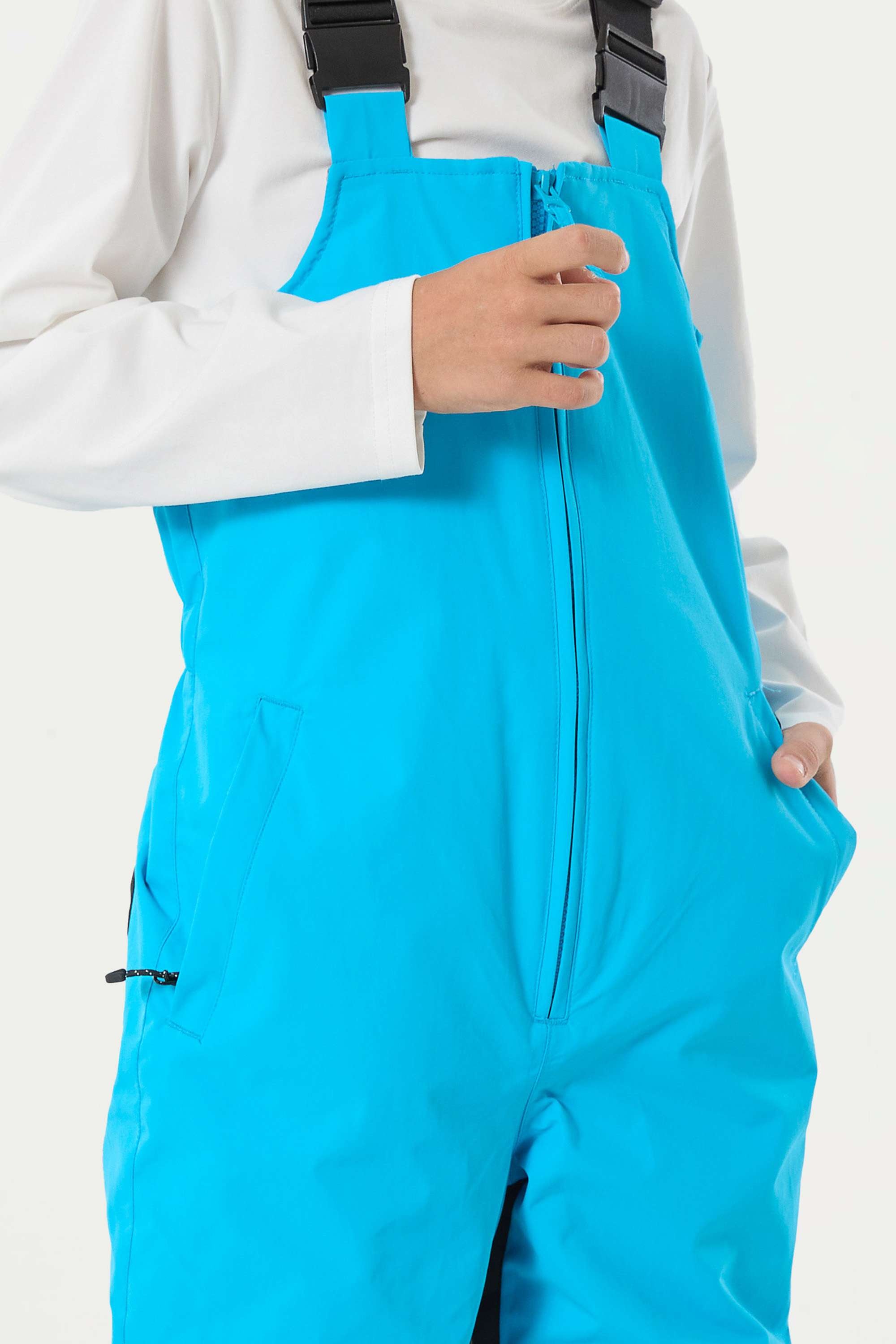 Sky Blue Reflective Waterproof Ski Bibs Durable Snow Bibs Secondary image