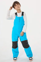 Sky Blue Reflective Waterproof Ski Bibs Durable Snow Bibs