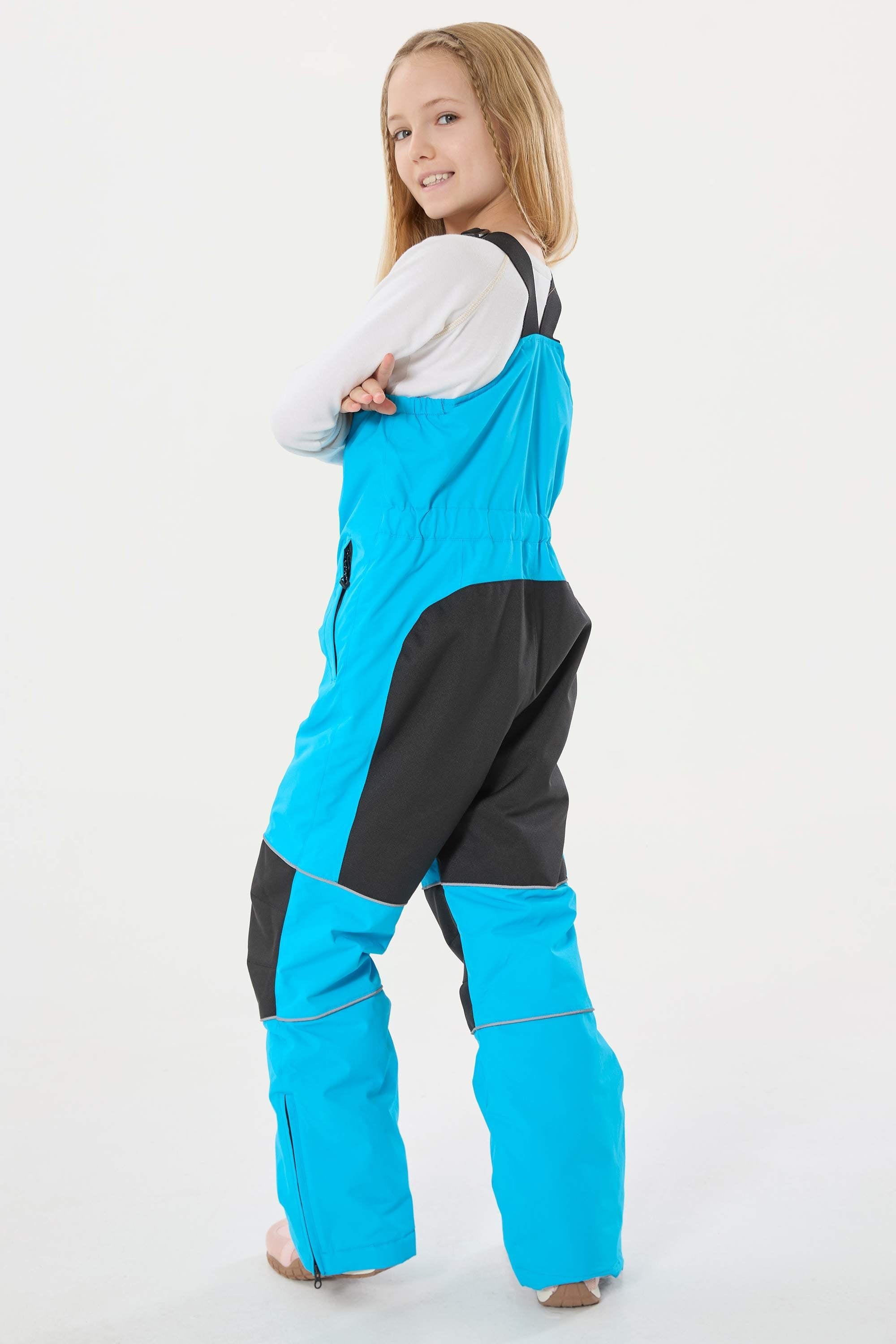 Navy Blue Reflective Waterproof Ski Bibs Durable Snow Bibs