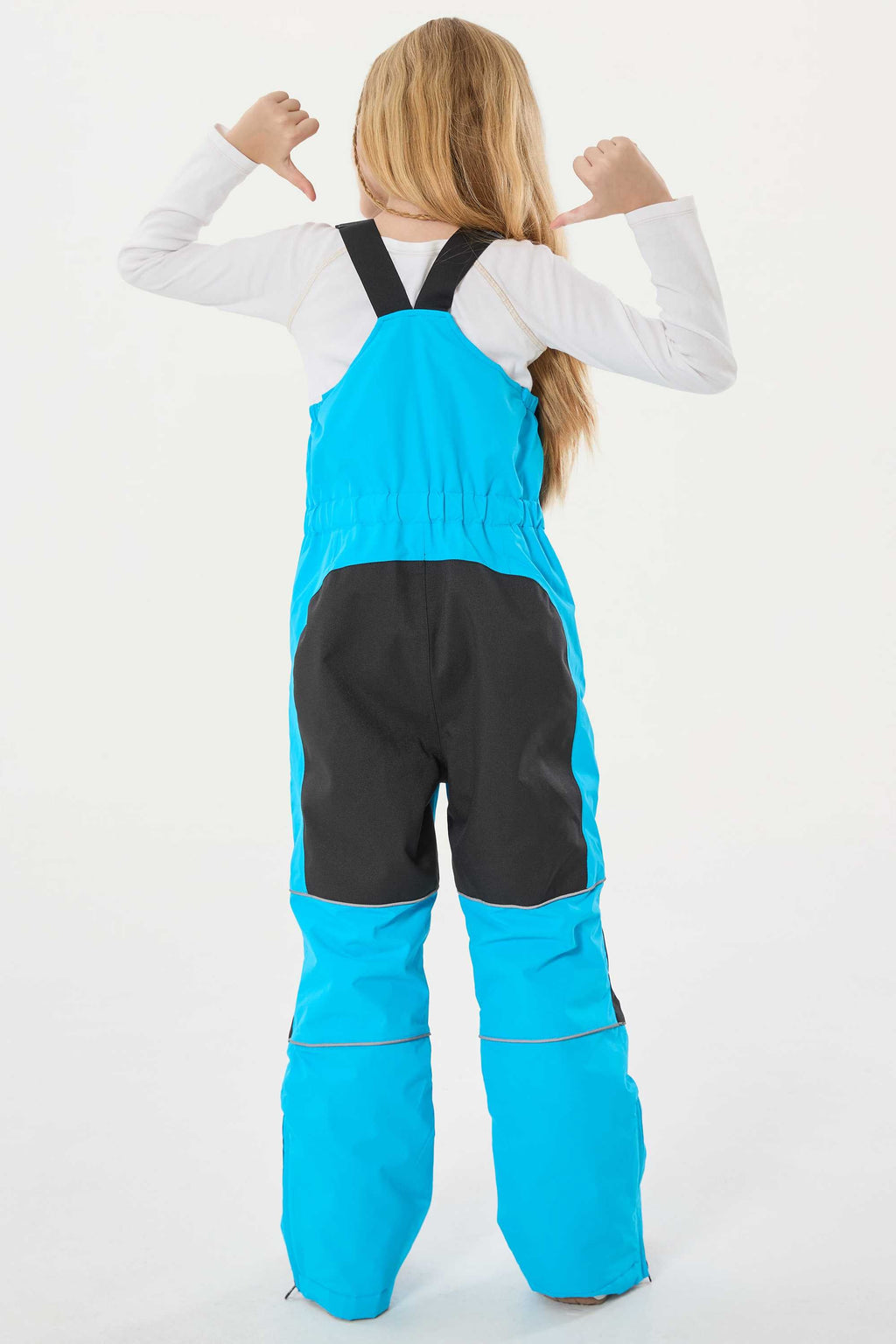 Navy Blue Reflective Waterproof Ski Bibs Durable Snow Bibs