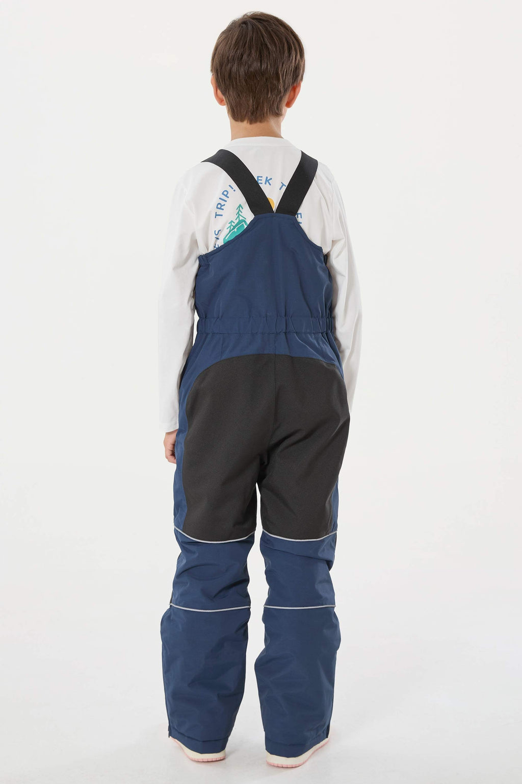 Off White Reflective Waterproof Ski Bibs Durable Snow Bibs
