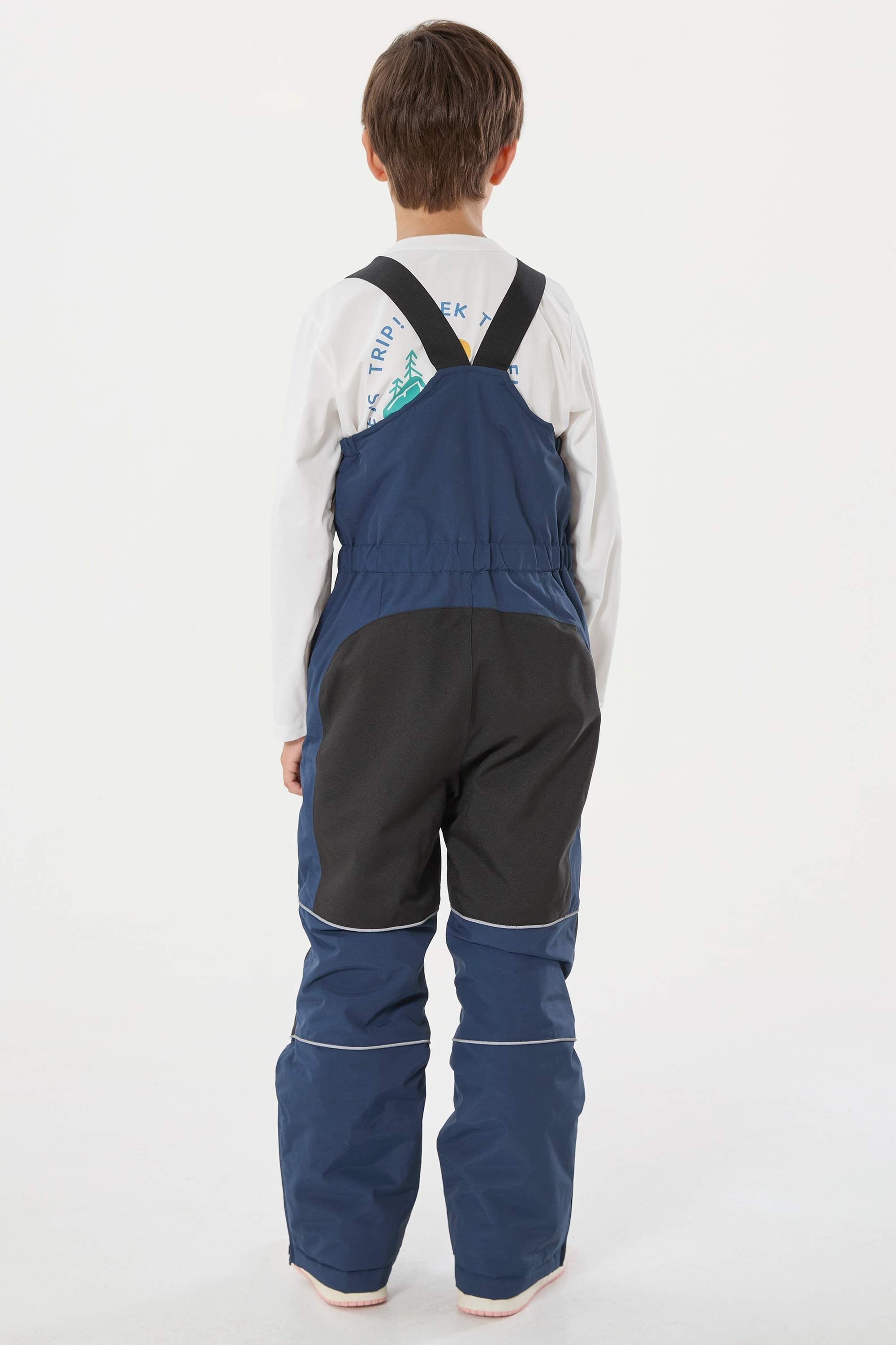 Off White Reflective Waterproof Ski Bibs Durable Snow Bibs