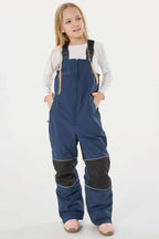 Navy Blue Reflective Waterproof Ski Bibs Durable Snow Bibs
