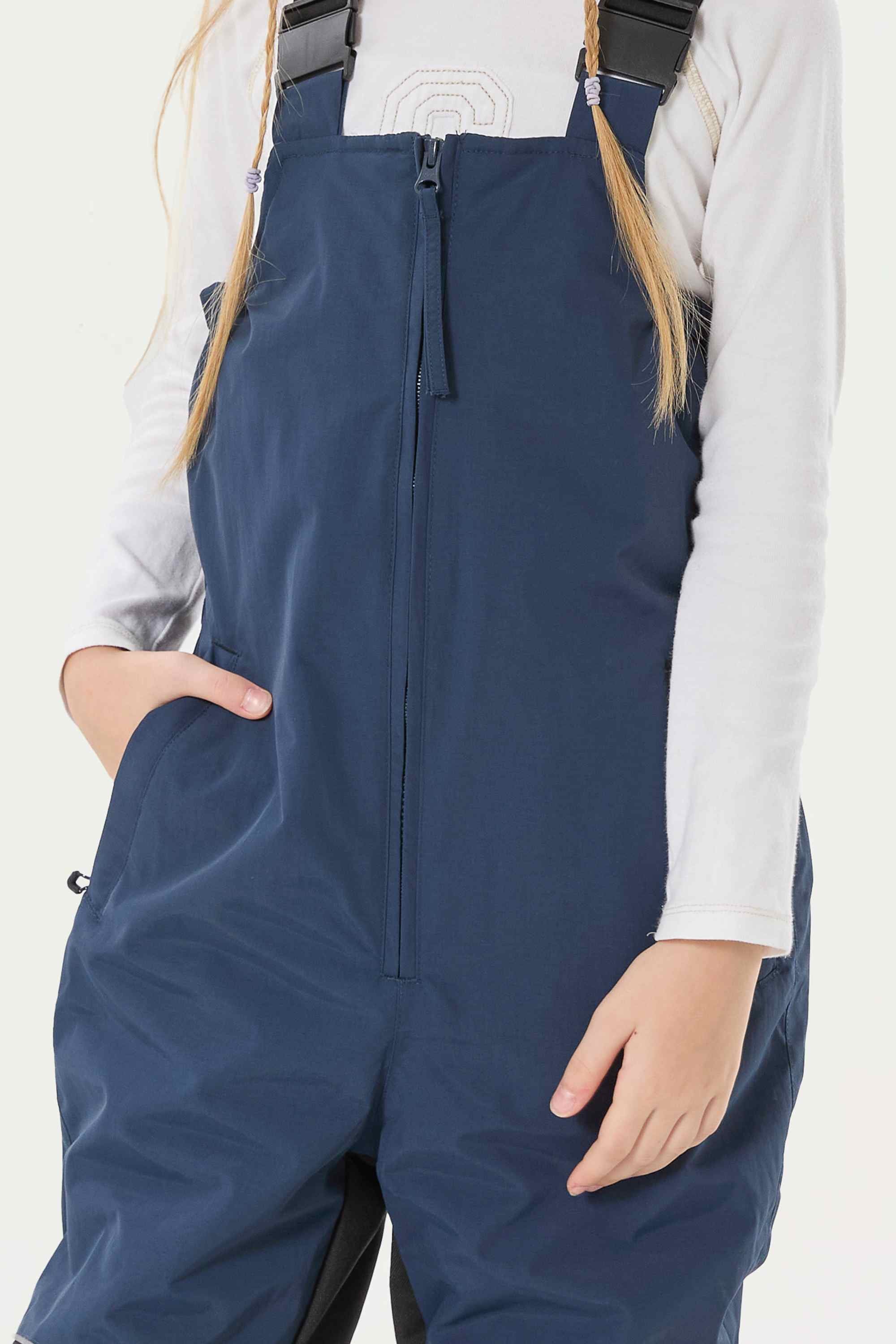Navy Blue Reflective Waterproof Ski Bibs Durable Snow Bibs Secondary image