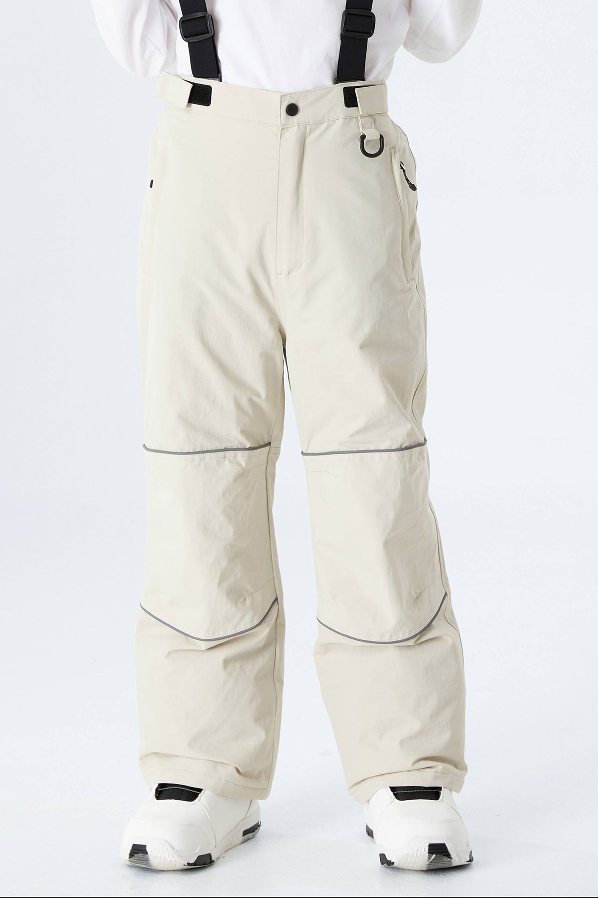 Boys' Black Reflective Piping Insulated Waterproof Snow Pants
