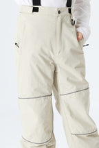 Boys' Off White Reflective Piping Insulated Snow Pants