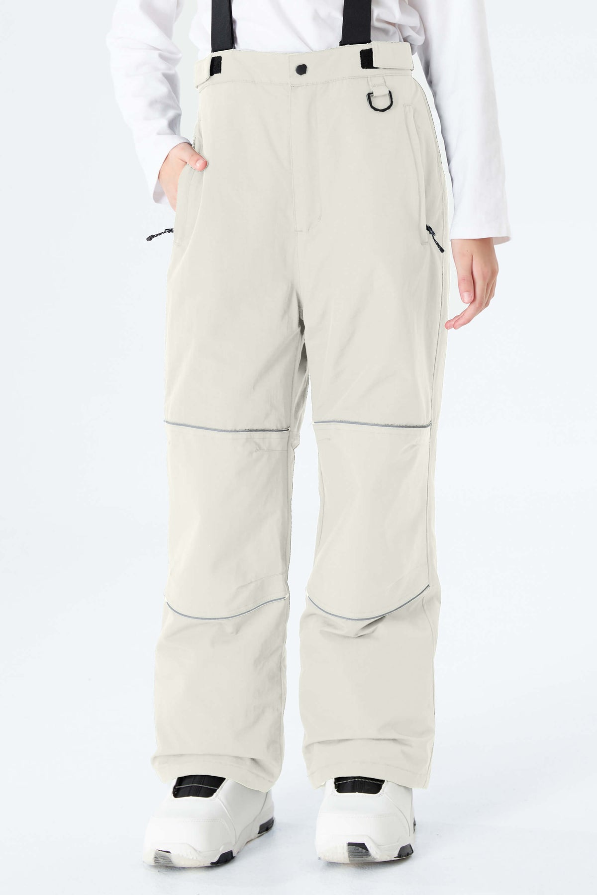 Girls' Lavender Reflective Piping Insulated Snow Pants