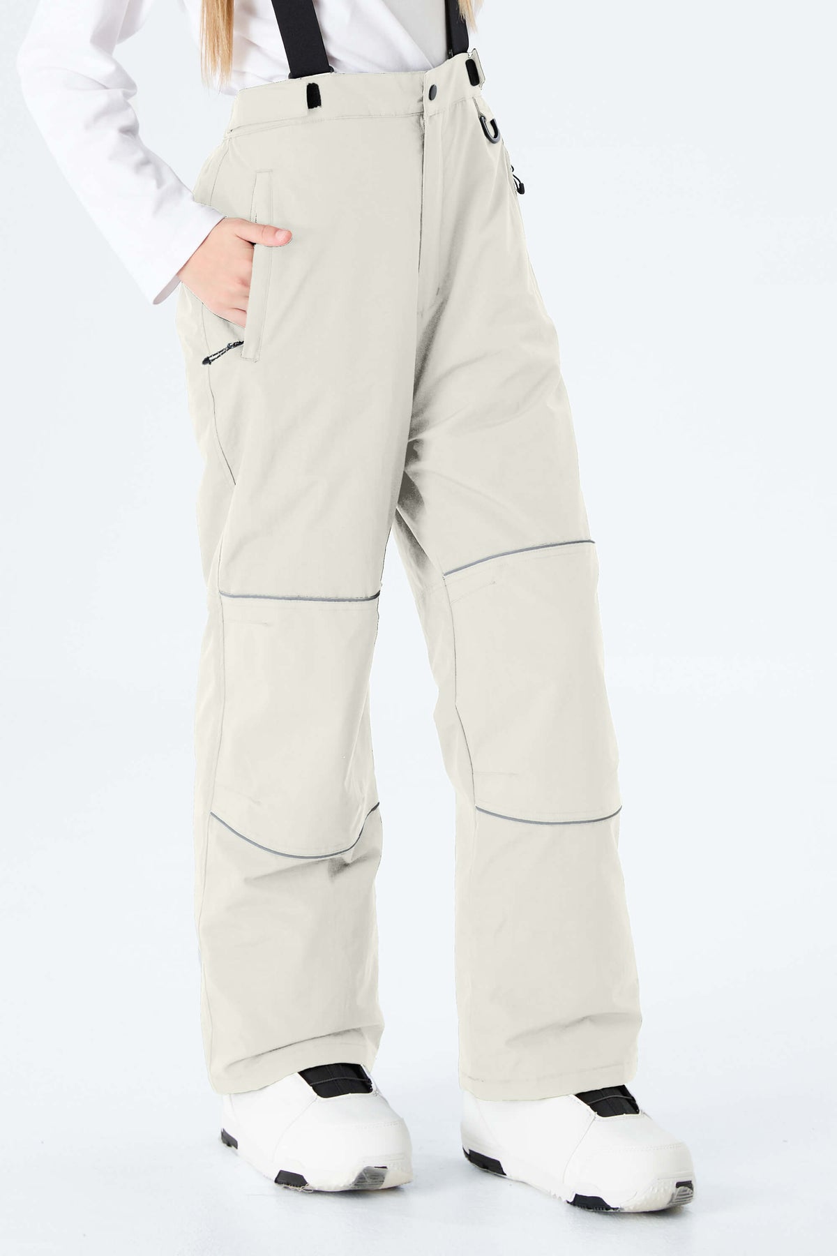 Girls' Lavender Reflective Piping Insulated Snow Pants