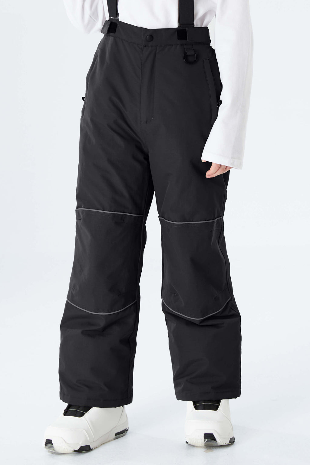 Boys' Navy Blue Reflective Piping Insulated Snow Pants