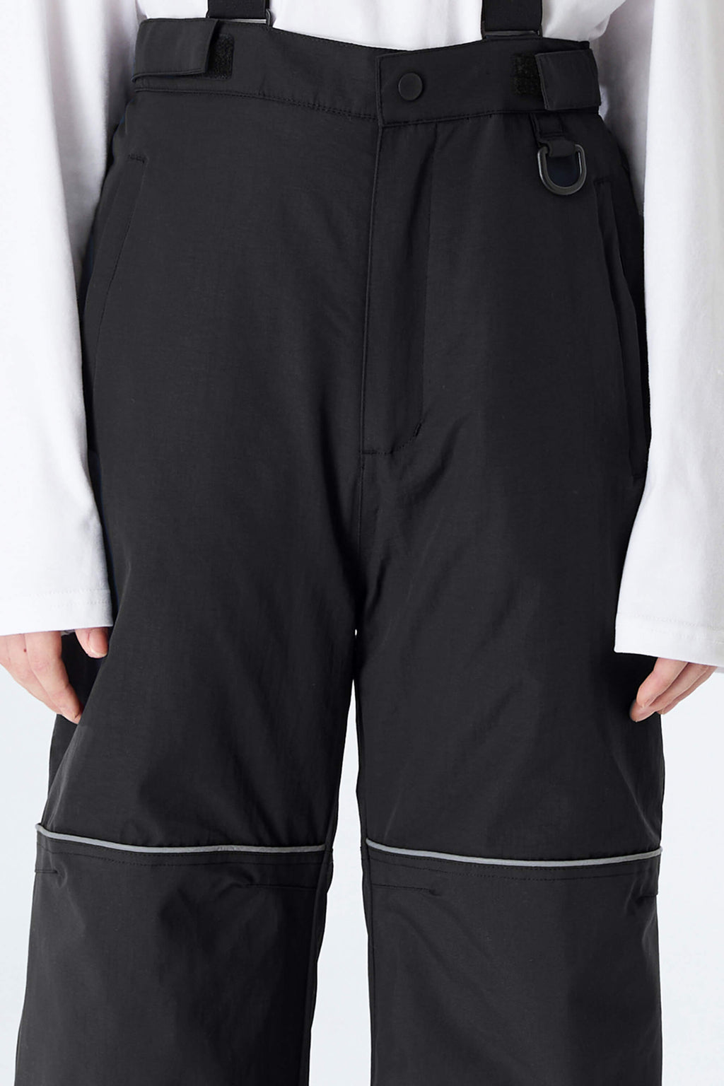 Boys' Black Reflective Piping Insulated Waterproof Snow Pants