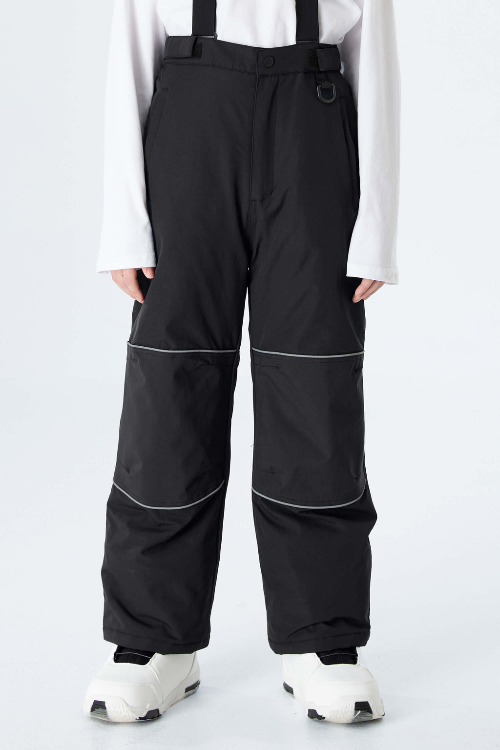 Boys' Navy Blue Reflective Piping Insulated Snow Pants
