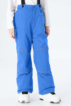 Girls' Bright Blue Reflective Piping Insulated Snow Pants