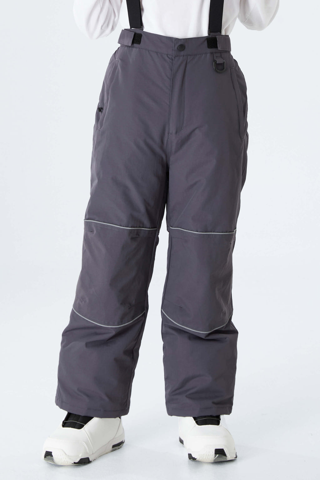 Boys' Off White Reflective Piping Insulated Snow Pants