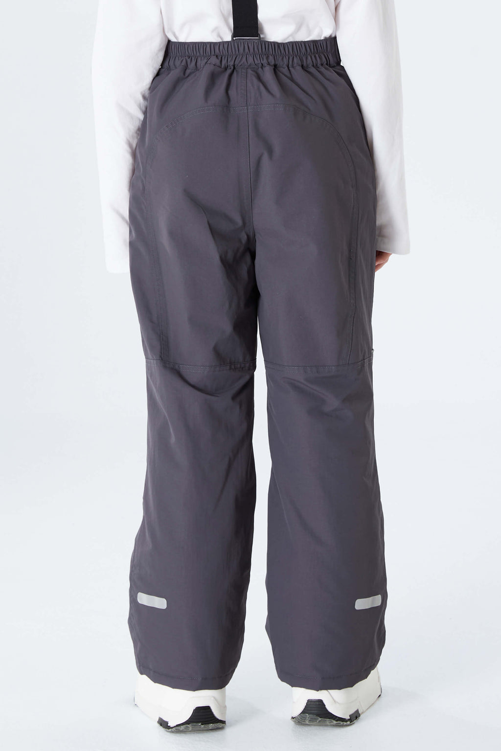 Boys' Gray Reflective Piping Insulated Snow Pants