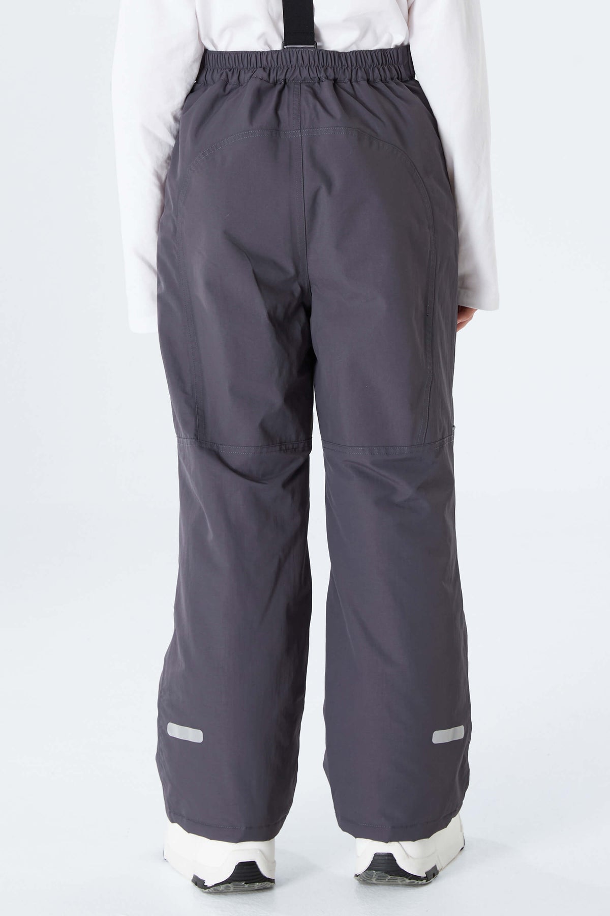 Boys' Gray Reflective Piping Insulated Snow Pants