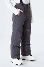 Boys' Gray Reflective Piping Insulated Snow Pants