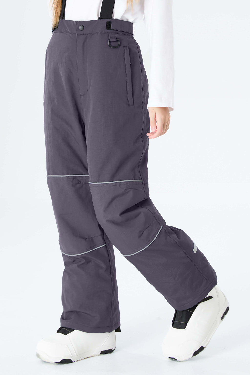 Girls' Lavender Reflective Piping Insulated Snow Pants