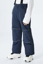 Boys' Navy Blue Reflective Piping Insulated Snow Pants