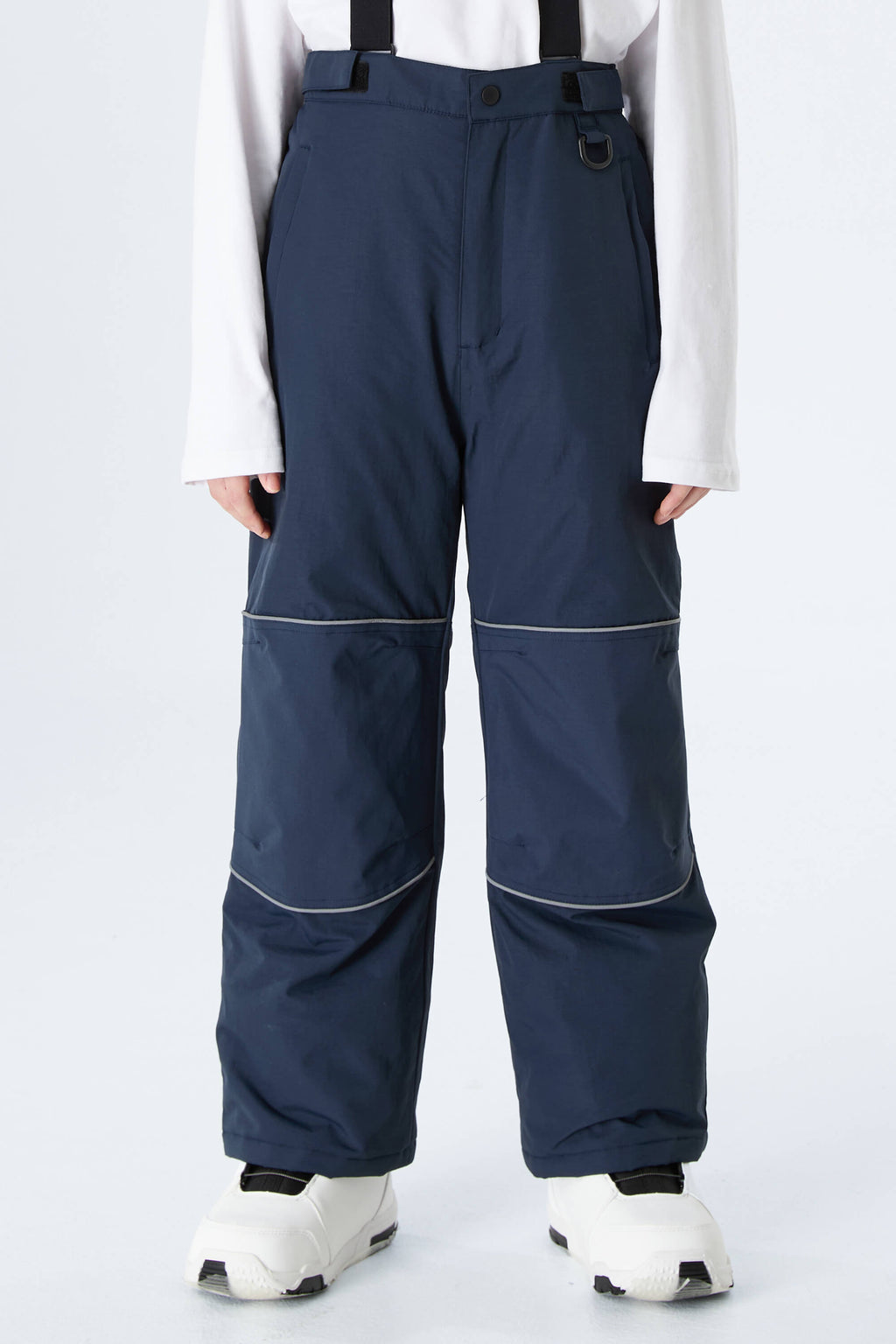 Boys' Black Reflective Piping Insulated Waterproof Snow Pants
