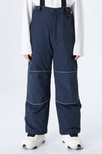 Boys' Gray Reflective Piping Insulated Snow Pants