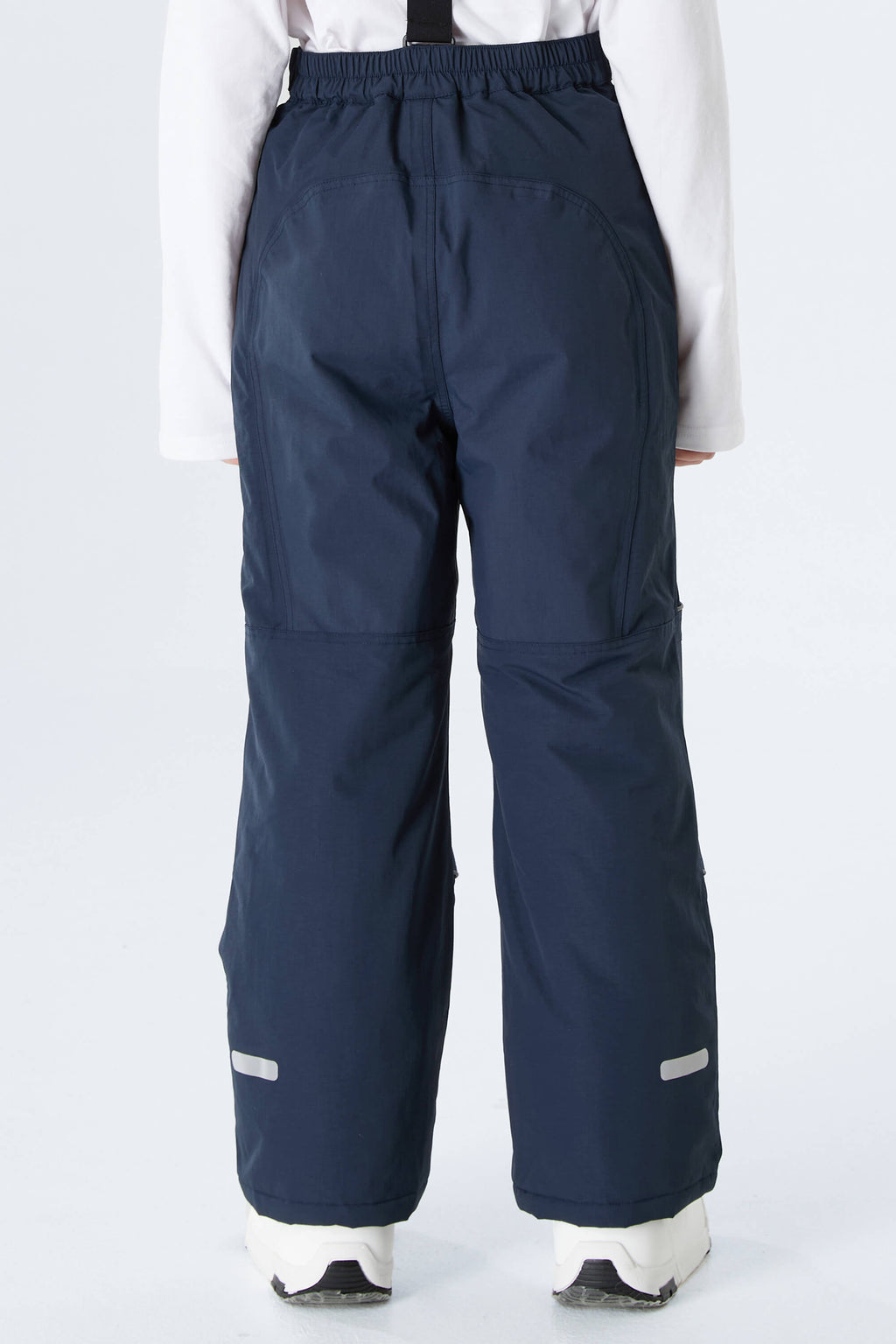 Boys' Navy Blue Reflective Piping Insulated Snow Pants