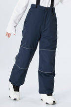 Boys' Navy Blue Reflective Piping Insulated Snow Pants