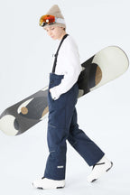 Boys' Black Reflective Piping Insulated Waterproof Snow Pants