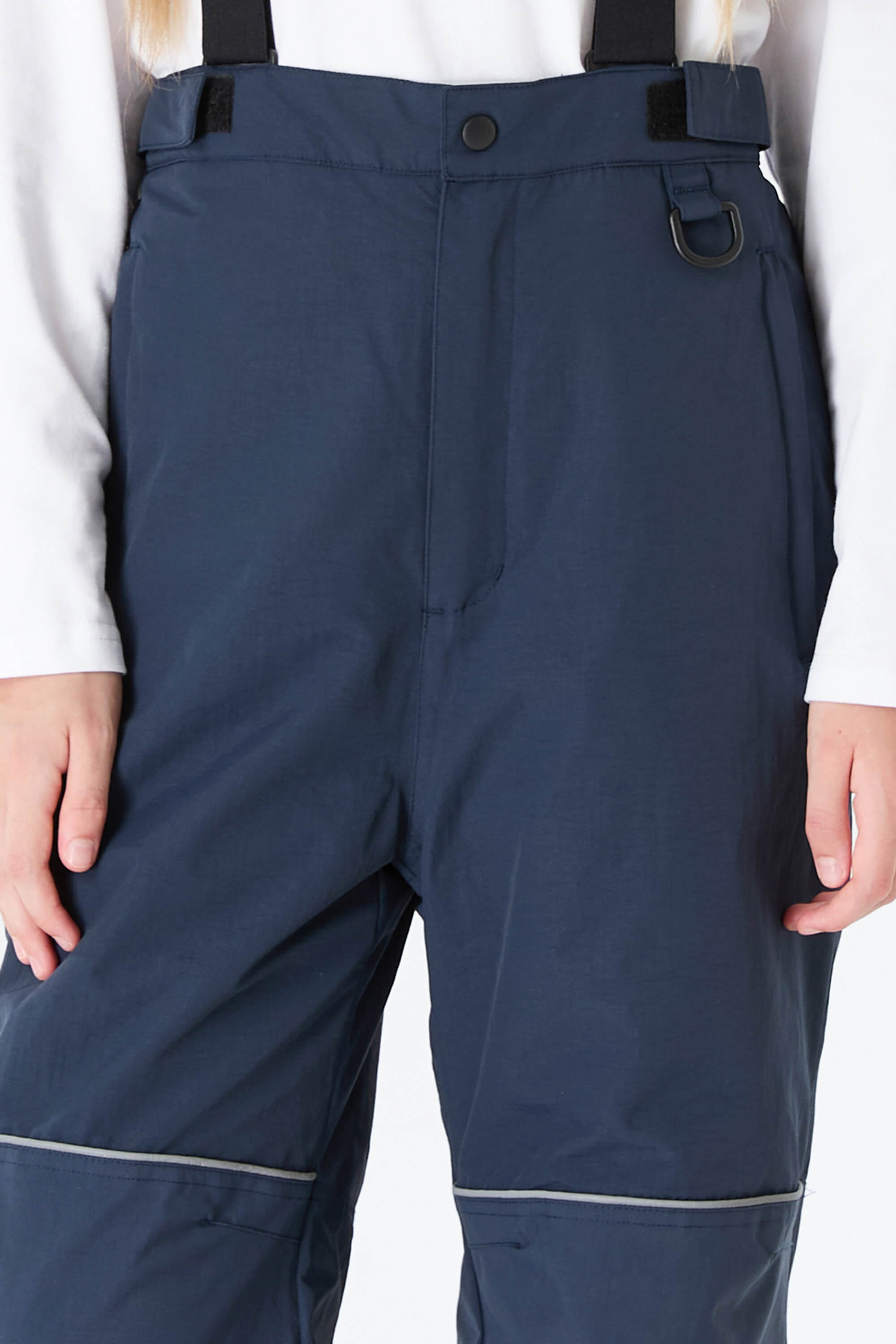 Girls' Navy Blue Reflective Piping Insulated Waterproof Snow Pants Toissijaiskuva