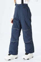 Girls' Off White Reflective Piping Insulated Snow Pants