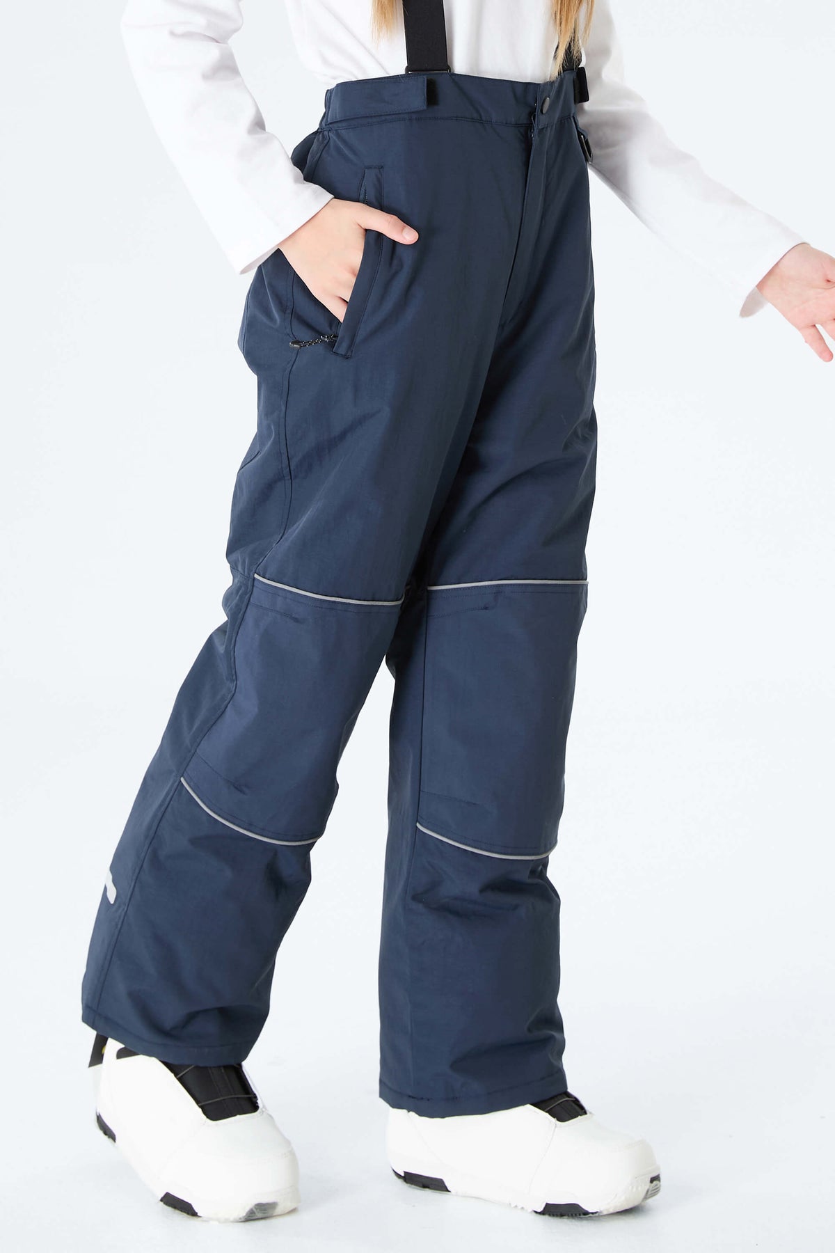 Girls' Lavender Reflective Piping Insulated Snow Pants