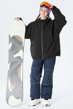 Girls' Navy Blue Reflective Piping Insulated Snow Pants