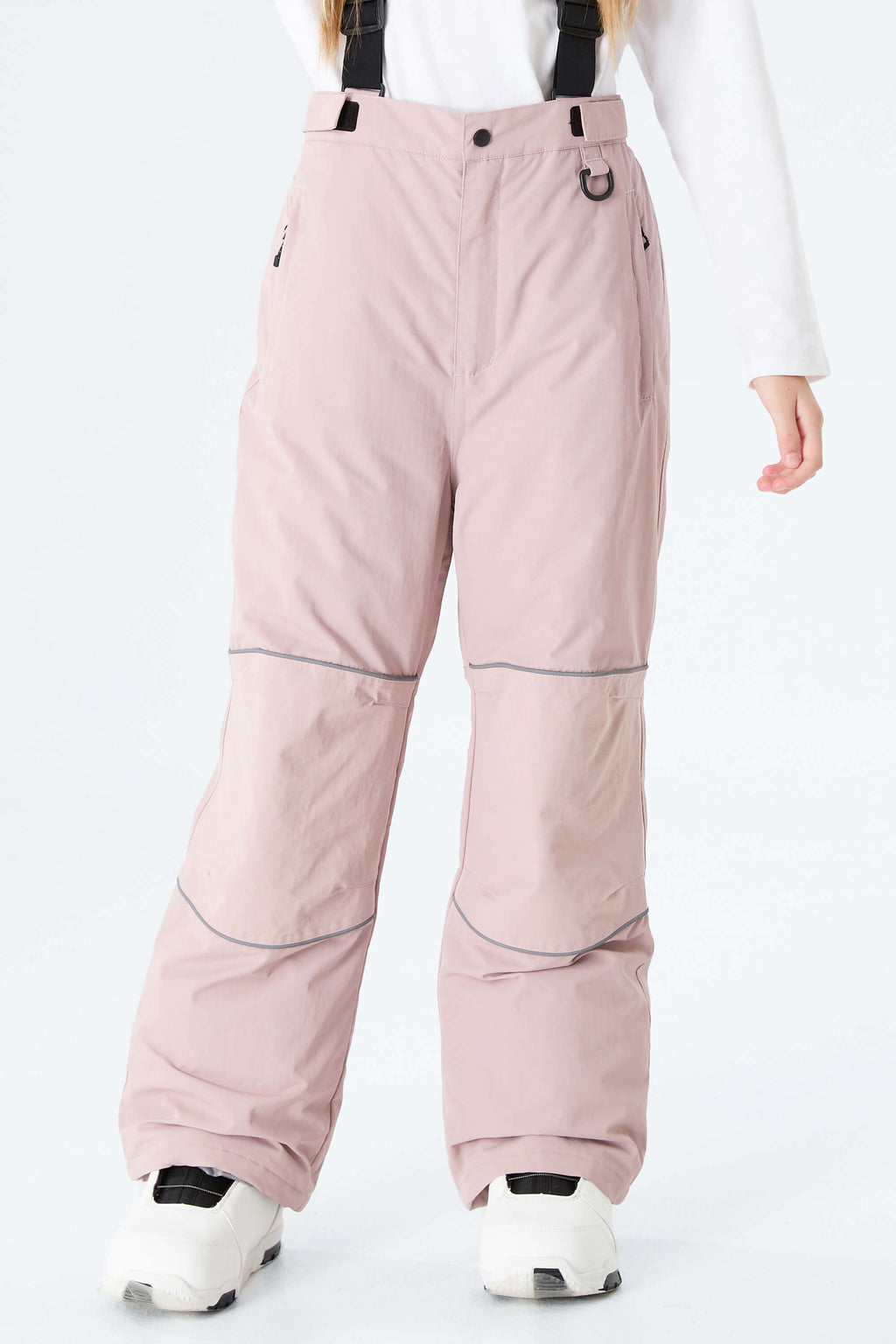 Girls' Lavender Reflective Piping Insulated Snow Pants