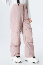 Girls' Pink Reflective Piping Insulated Snow Pants
