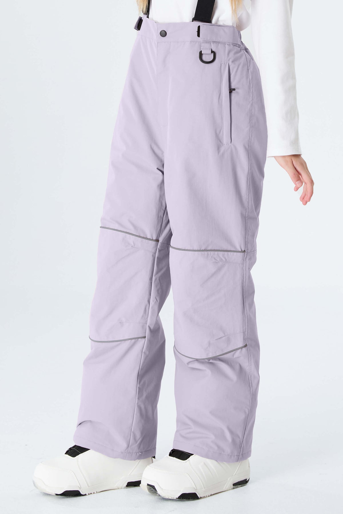 Girls' Lavender Reflective Piping Insulated Snow Pants