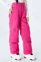 Girls' Gray Reflective Piping Insulated Waterproof Snow Pants
