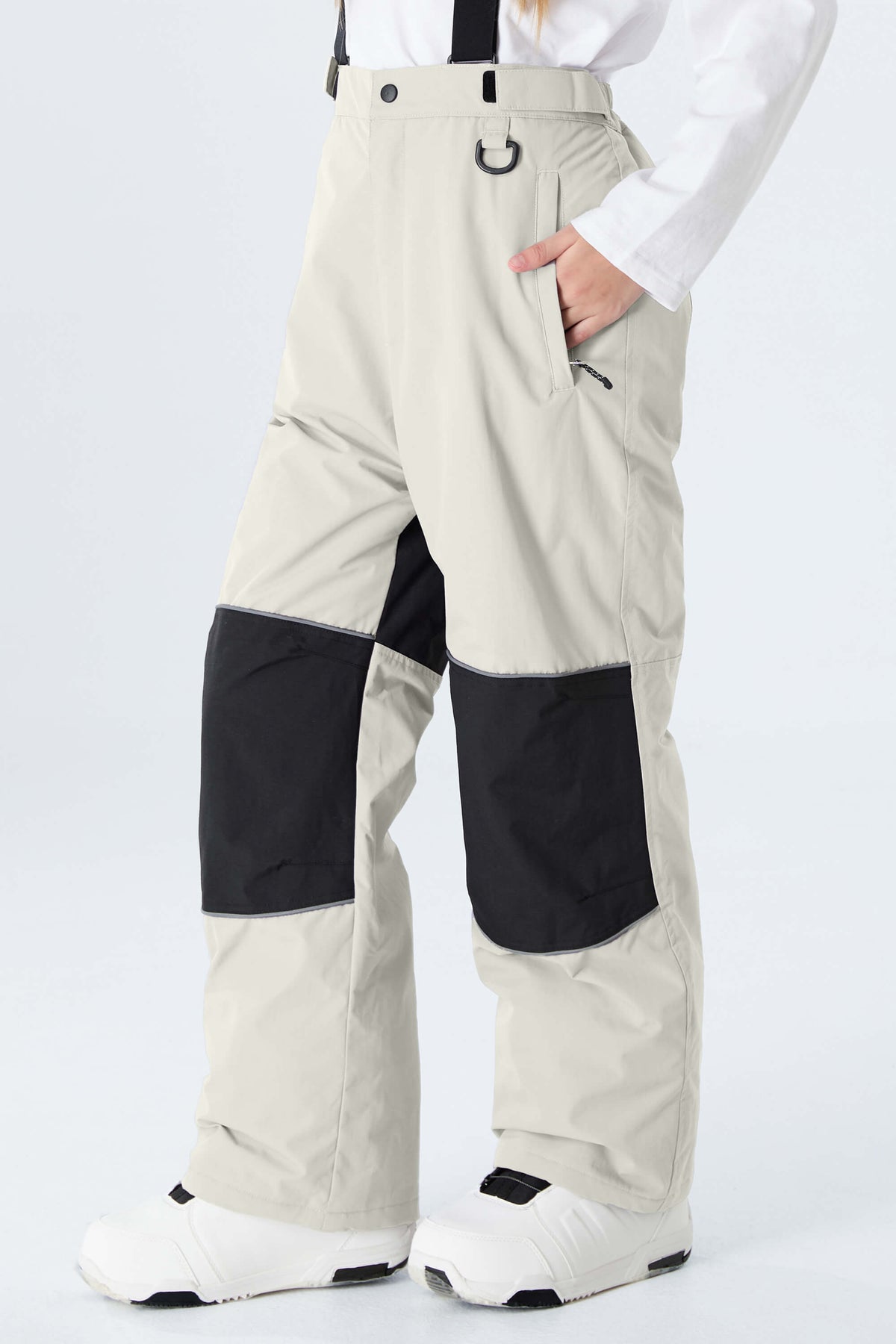 Girls' Rose Color-Block Reflective Insulated Snow Pants