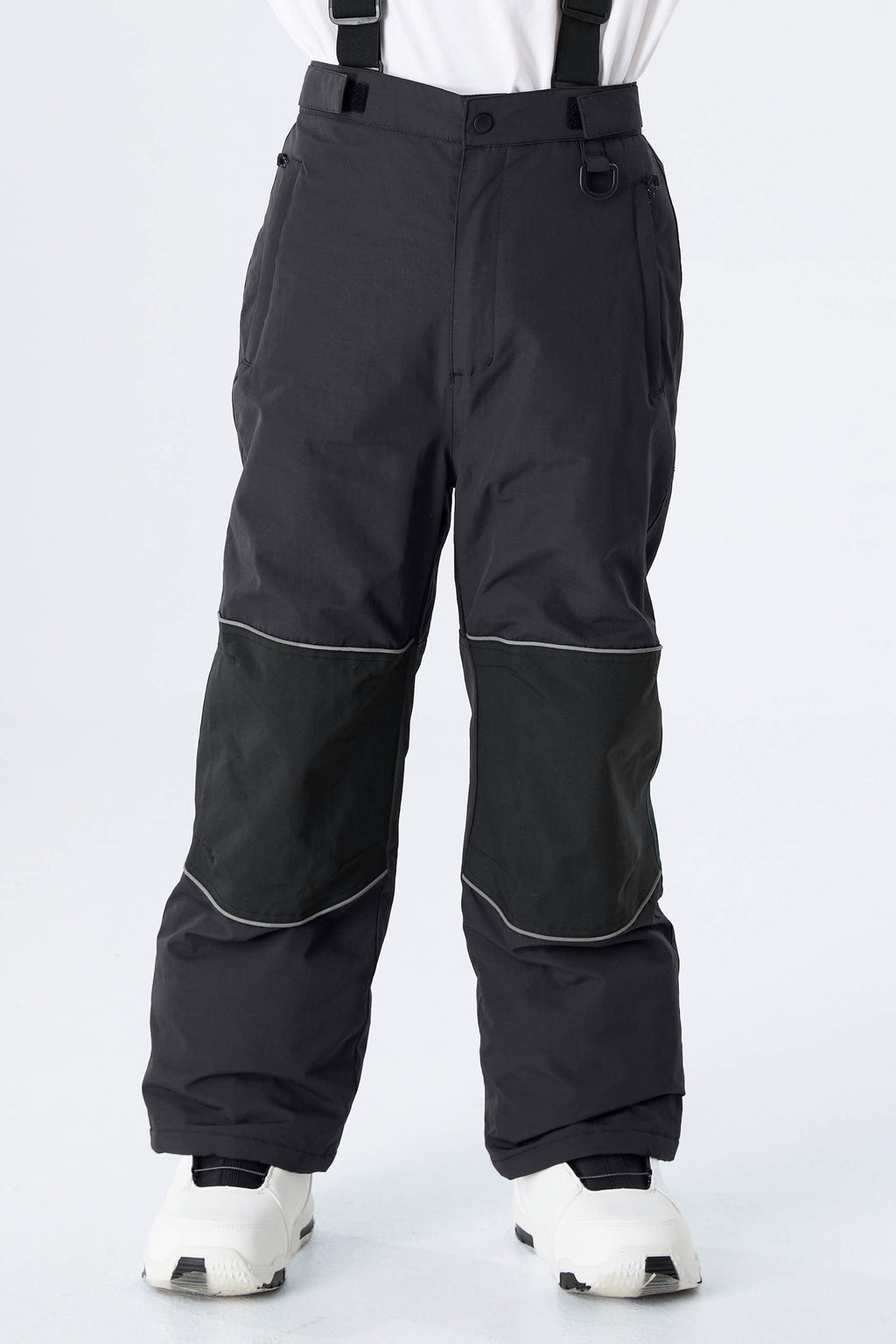 Boys' Off White Color-Block Reflective Insulated Snow Pants