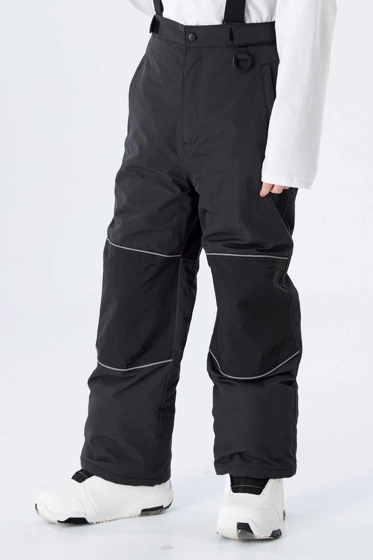Boys' Navy Blue Color-Block Reflective Insulated Snow Pants