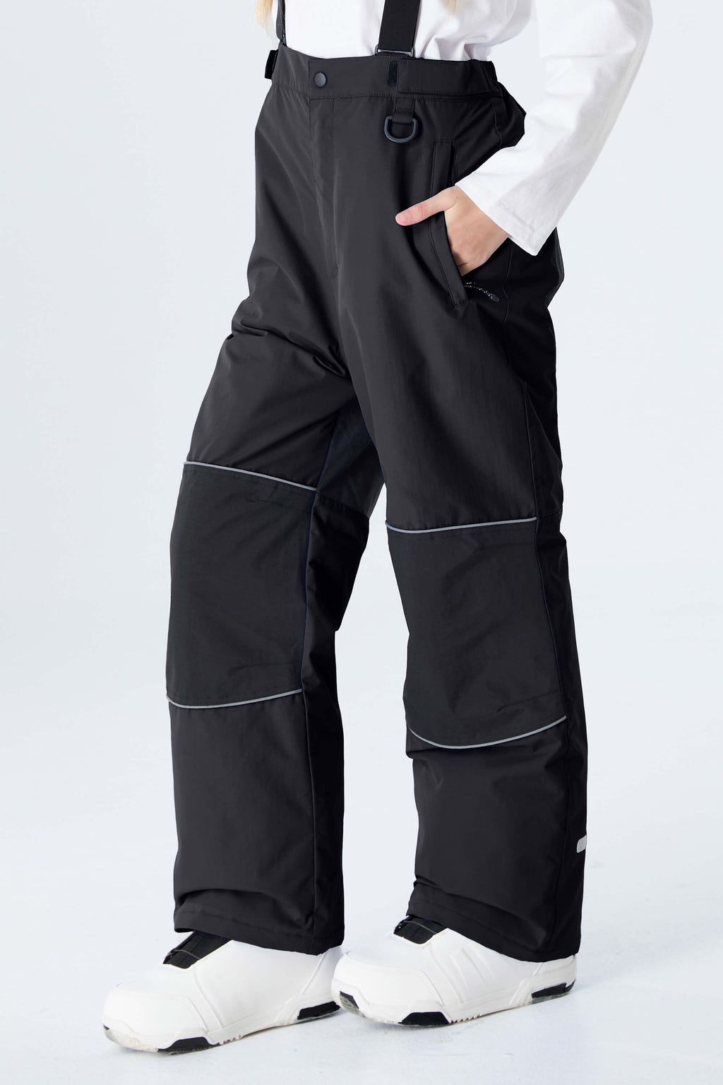 Girls' Rose Color-Block Reflective Insulated Snow Pants