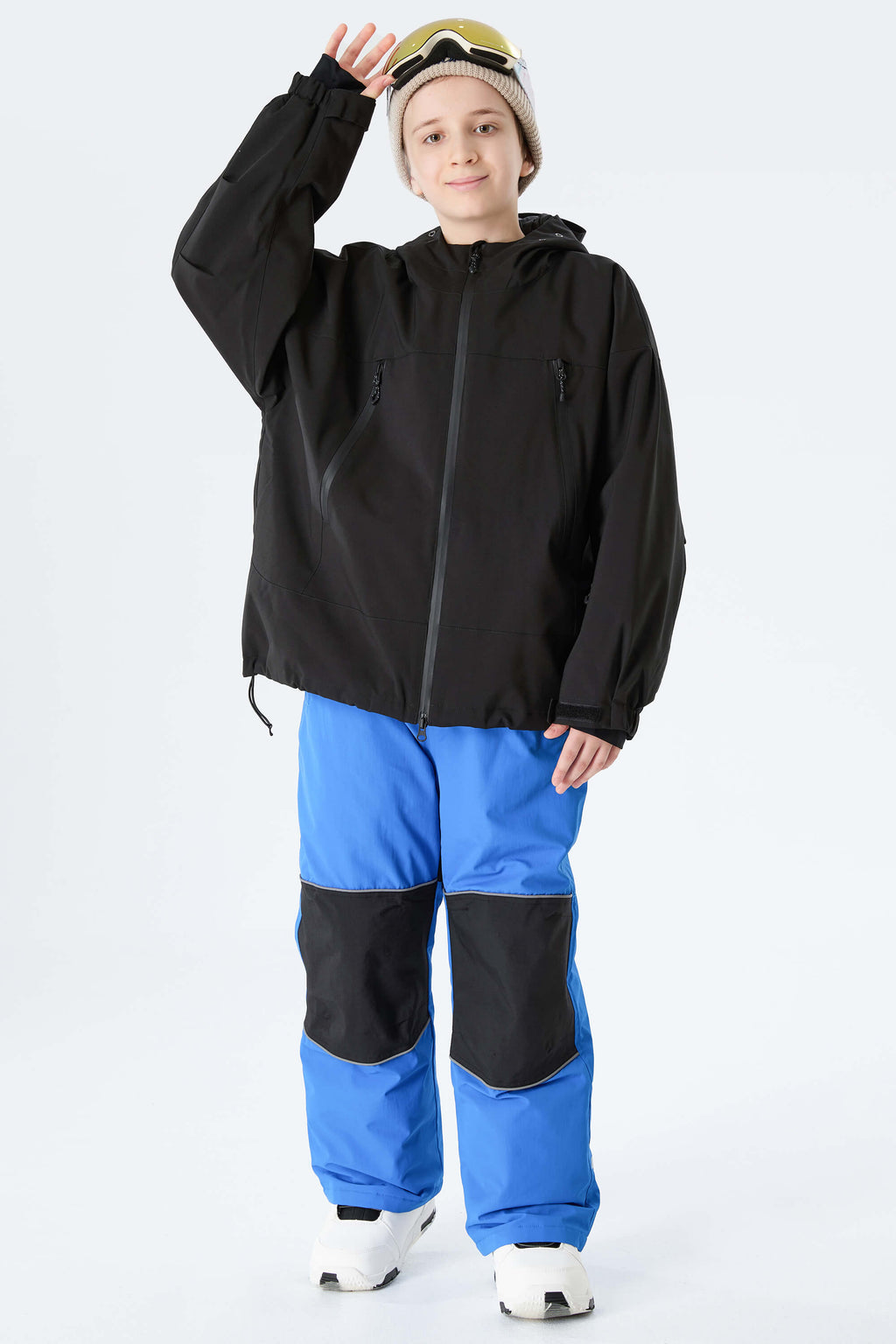 Boys' Navy Blue Color-Block Reflective Insulated Snow Pants